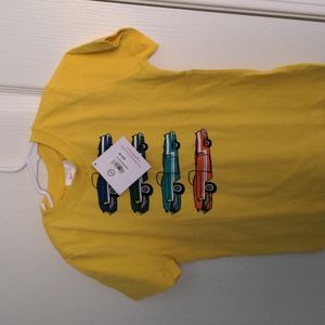 NWT yellow car shirt, 4T, Hanna Andersson